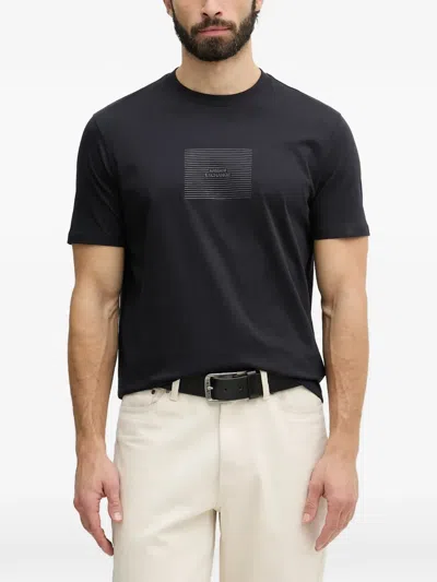 Armani Exchange Logo-print Crew-neck T-shirt In Blue