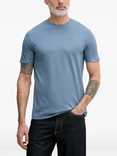 Armani Exchange Logo-print Crew-neck T-shirt In Blue