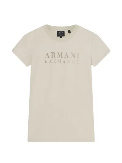 Armani Exchange Logo-print Crew-neck T-shirt In Neutral