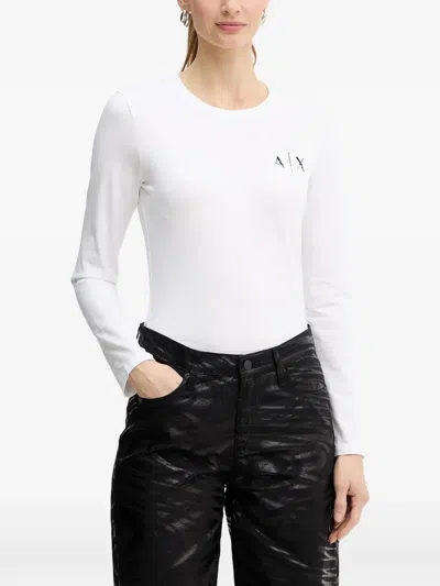 Armani Exchange Logo-print Crew-neck T-shirt In White
