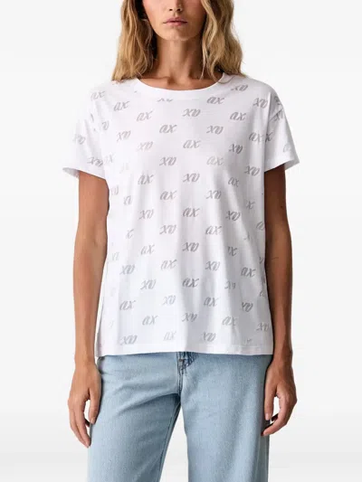Armani Exchange Logo-print Crew-neck T-shirt In White