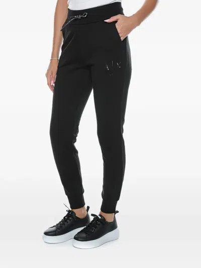 Armani Exchange Logo-print Drawstring Track Pants In Black