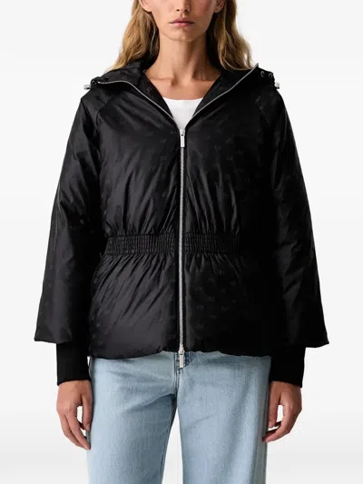 Armani Exchange Logo-print Drawstring-hood Jacket In Black