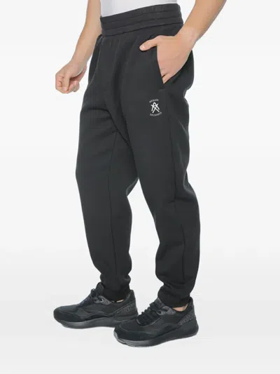 Armani Exchange Logo-print Elasticated-waist Track Pants In Black