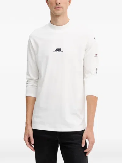 Armani Exchange Logo-print Long-sleeve T-shirt In White