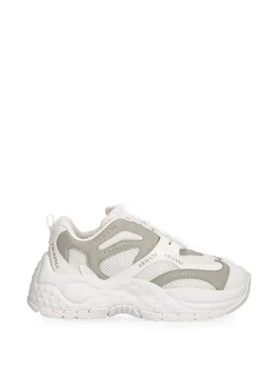 Armani Exchange Logo-print Panelled Sneakers In White
