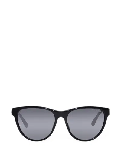 Armani Exchange Logo-print Round-frame Sunglasses In Blue