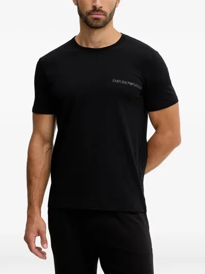 Armani Exchange Logo-print Short-sleeve T-shirt In Black