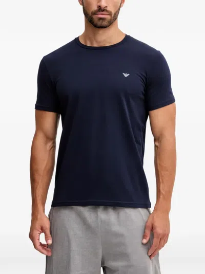 Armani Exchange Logo-print Short-sleeve T-shirt In Blue
