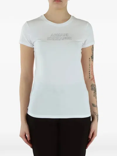 Armani Exchange Logo-print Short-sleeve T-shirt In White