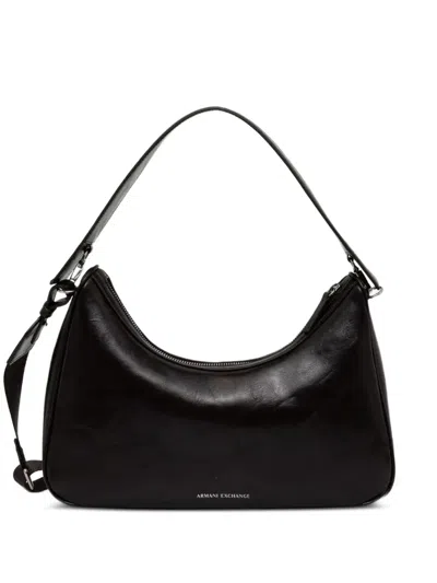 Armani Exchange Logo-print Shoulder Bag In Black