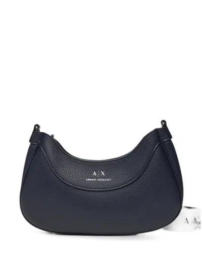 Armani Exchange Logo-print Shoulder Bag In Blue