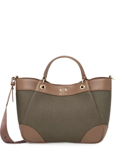 Armani Exchange Logo-print Tote Bag In Brown