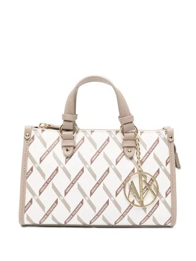 Armani Exchange Logo-print Tote Bag In Neutral