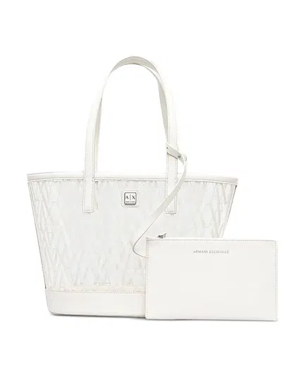 Armani Exchange Logo-print Transparent Shoulder Bag In White