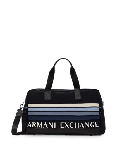Armani Exchange Logo-print Travel Bag In Black