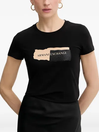 Armani Exchange Logo-print T-shirt In Black