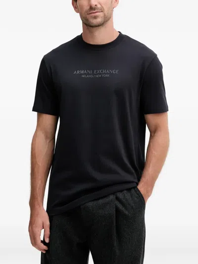 Armani Exchange Logo-print T-shirt In Black