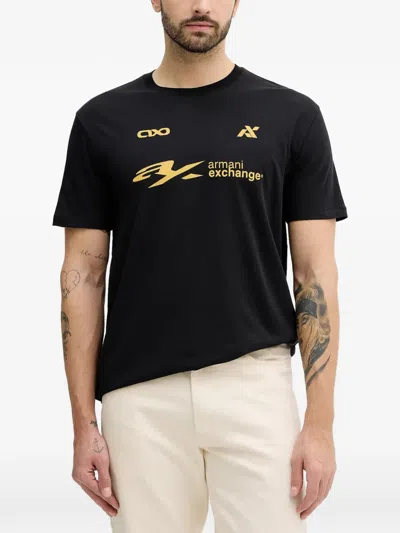 Armani Exchange Logo-print T-shirt In Black