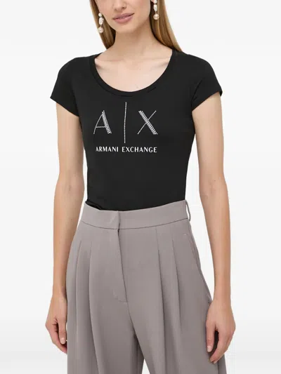 Armani Exchange Logo-print T-shirt In Black