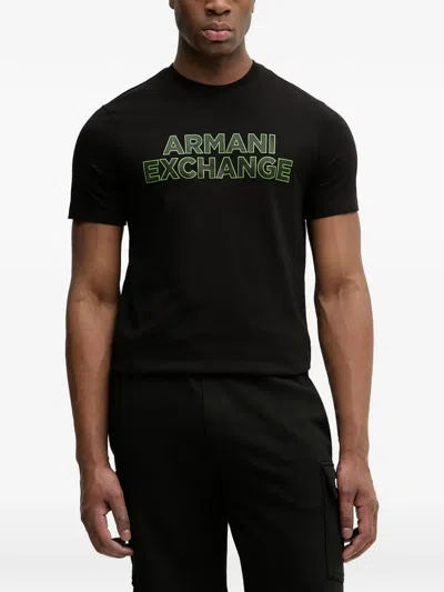 Armani Exchange Logo-print T-shirt In Black