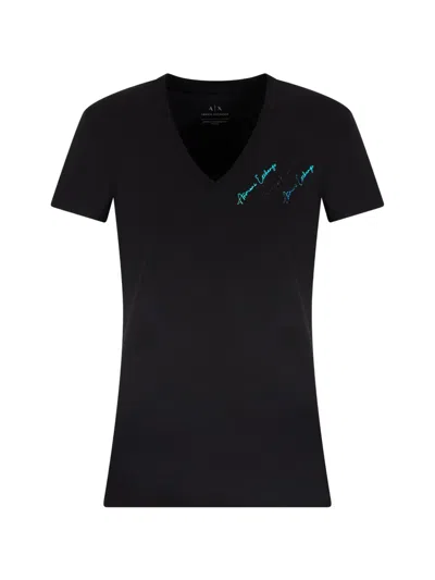 Armani Exchange Logo-print T-shirt In Black