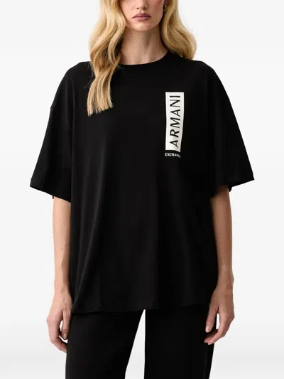 Armani Exchange Logo-print T-shirt In Black