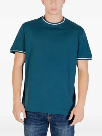 Armani Exchange Logo-print T-shirt In Blue