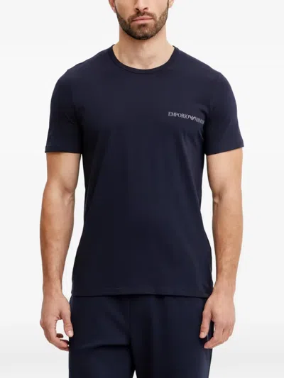 Armani Exchange Logo-print T-shirt In Blue