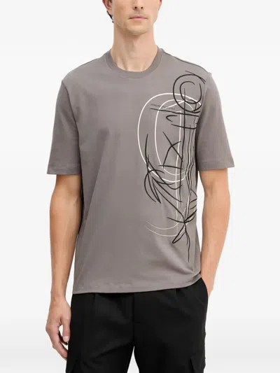 Armani Exchange Logo-print T-shirt In Gray