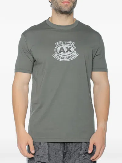 Armani Exchange Logo-print T-shirt In Gray