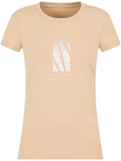 Armani Exchange Logo-print T-shirt In Neutral