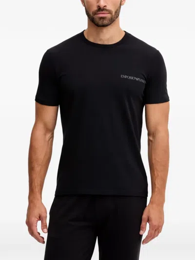 Armani Exchange Logo-print T-shirt (set Of Two) In Black