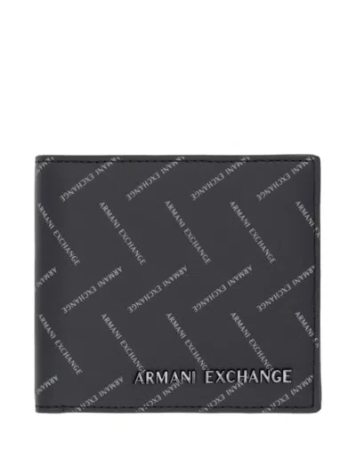 Armani Exchange Logo-print Wallet In Black