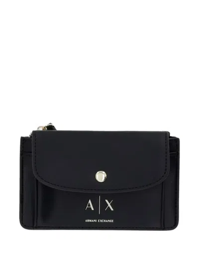 Armani Exchange Logo-print Wallet In Black