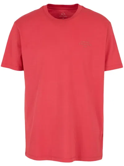 Armani Exchange Logo-rubberised T-shirt In Red