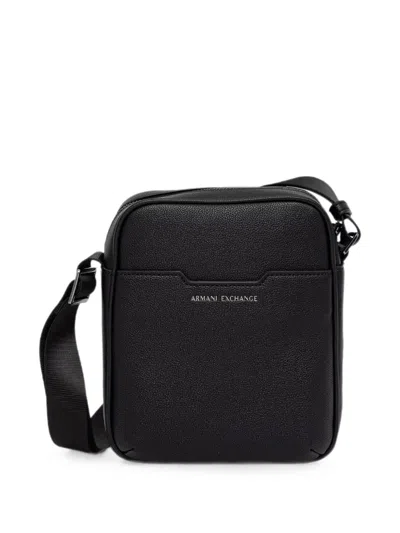 Armani Exchange Logo-stamp Crossbody Bag In Black