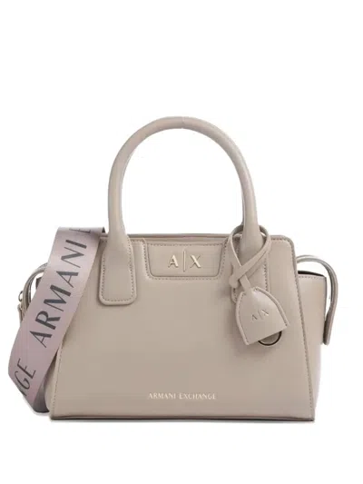 Armani Exchange Logo-strap Tote Bag In Neutral