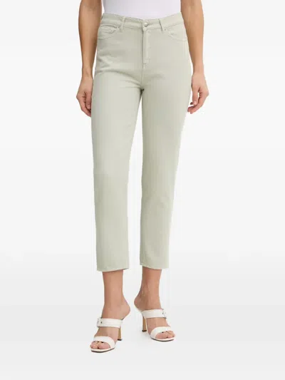 Armani Exchange Logo-tag Cropped Jeans In Green