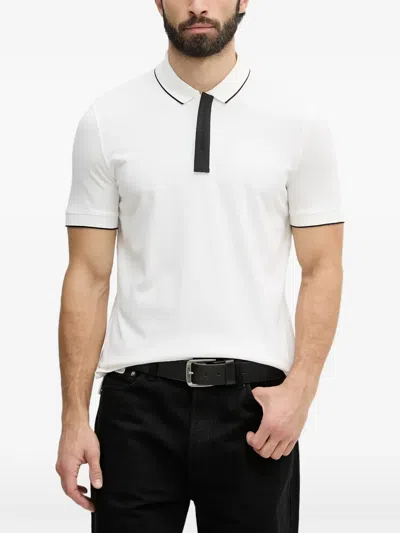 Armani Exchange Logo-tape Polo Shirt In White