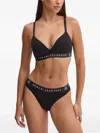 Armani Exchange Logo-tape Triangle Bra In Multi