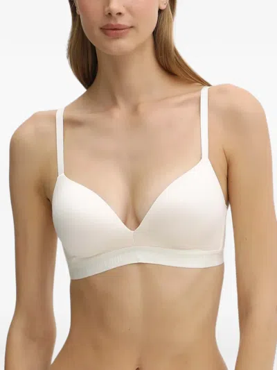 Armani Exchange Logo-tape Triangle Bra In White
