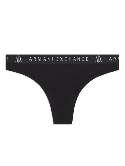 Armani Exchange Logo-waistband Briefs In Black