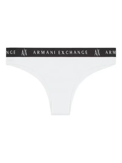 Armani Exchange Logo-waistband Briefs In White