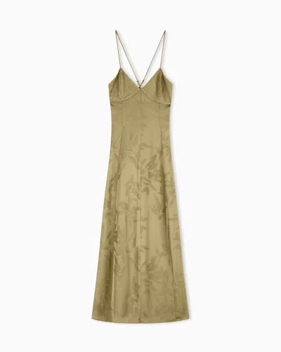 Armani Exchange Long Dress With Draping In Green