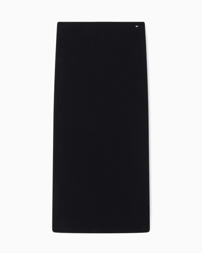 Armani Exchange Long Skirt In Technical Fabric In Black