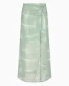 Armani Exchange Graphic-print Midi Skirt In Green
