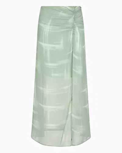 ARMANI EXCHANGE DRAPED CHIFFON MIDI SKIRT