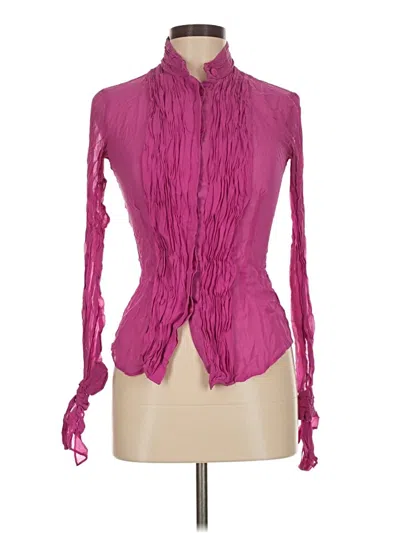 Pre-owned Armani Exchange Long Sleeve Blouse In Pink