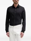 Armani Exchange Long-sleeve Logo Shirt In Black